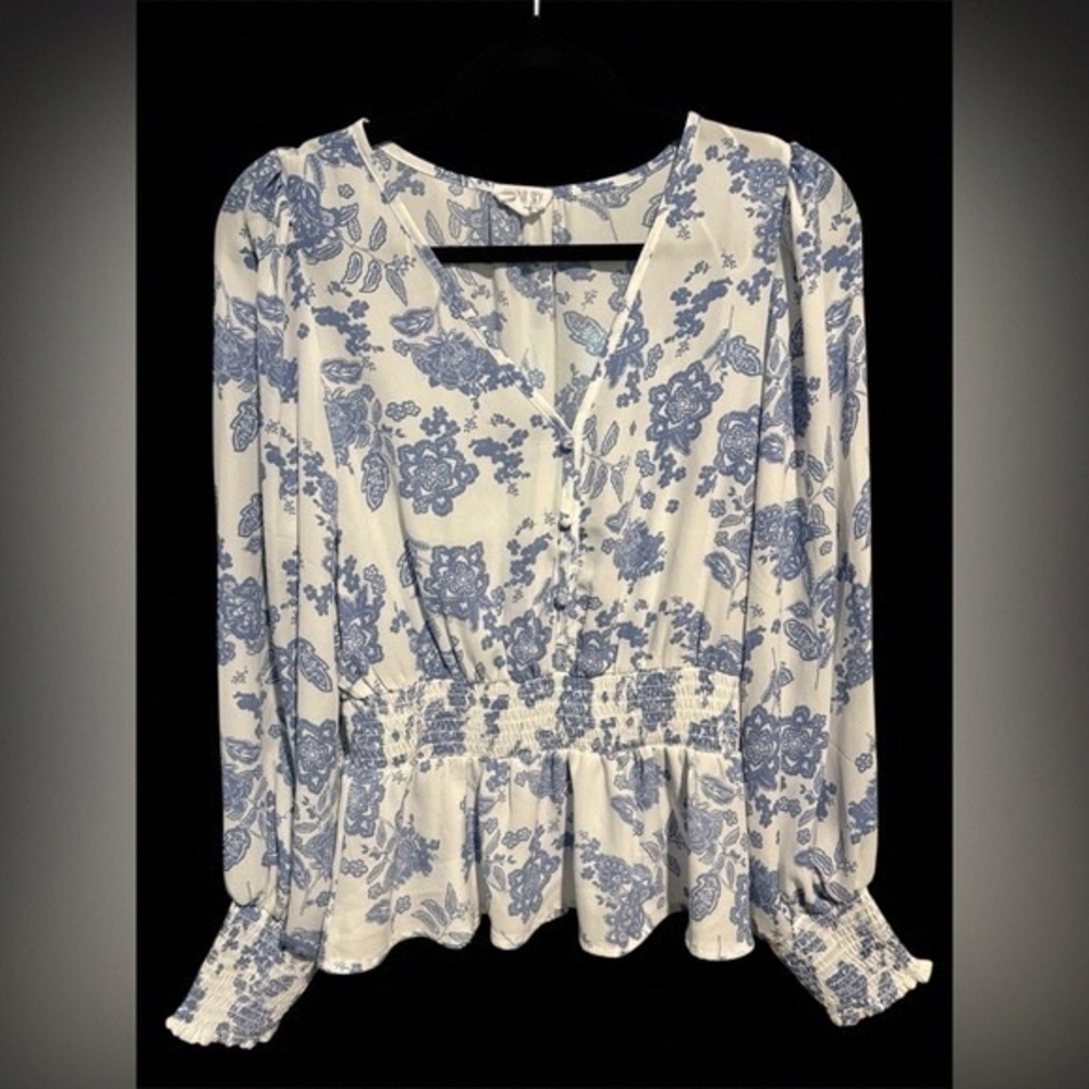 Sienna Sky Blue Floral Blouse
